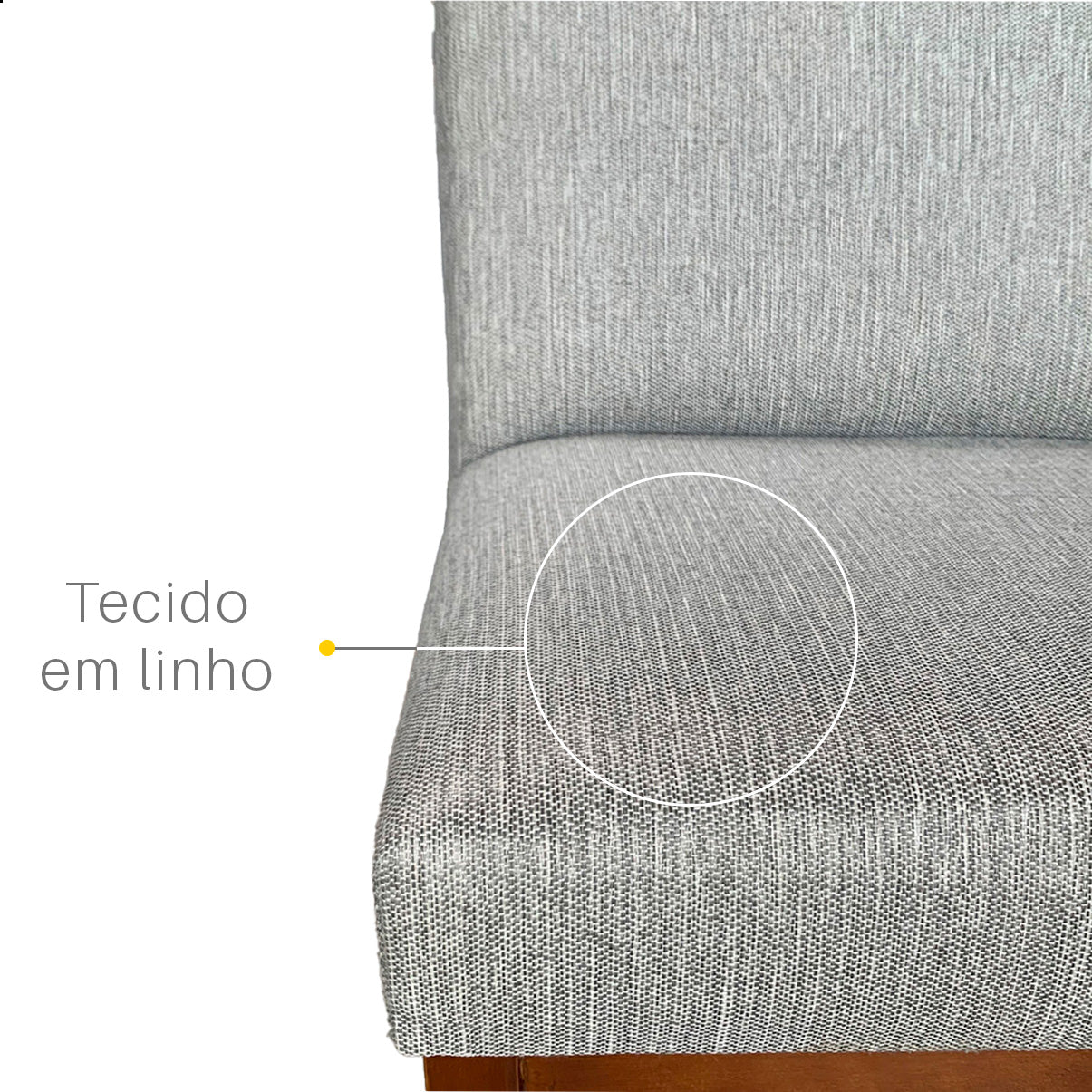 Banqueta Rubi Estofada com Encosto e Estrutura de Madeira Maciça
