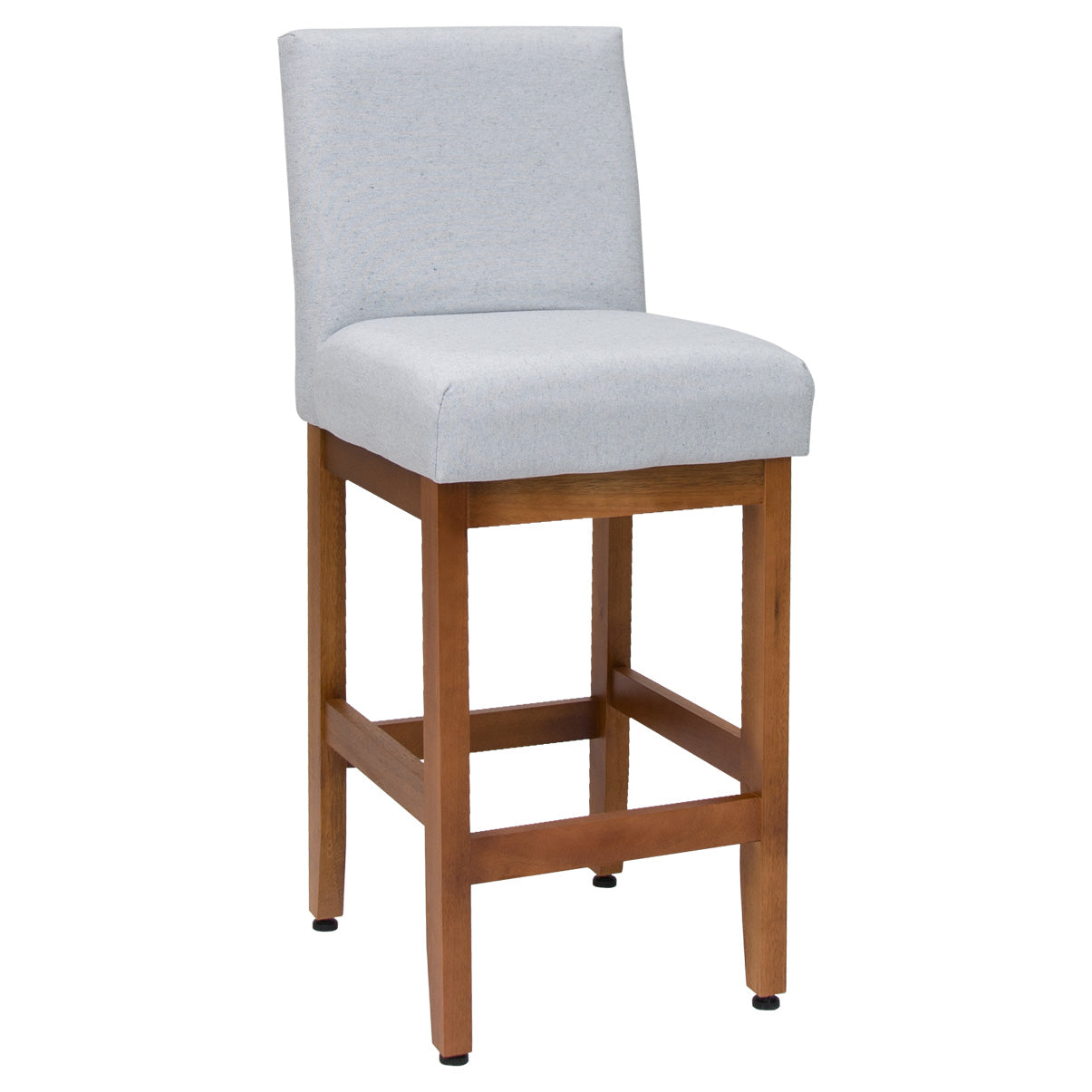 Banqueta Baixa Jade Estofada com Estrutura de Madeira Maciça e Assento em Espuma D23 - Encosto Estofado e Altura Ideal para Bancadas Compactas