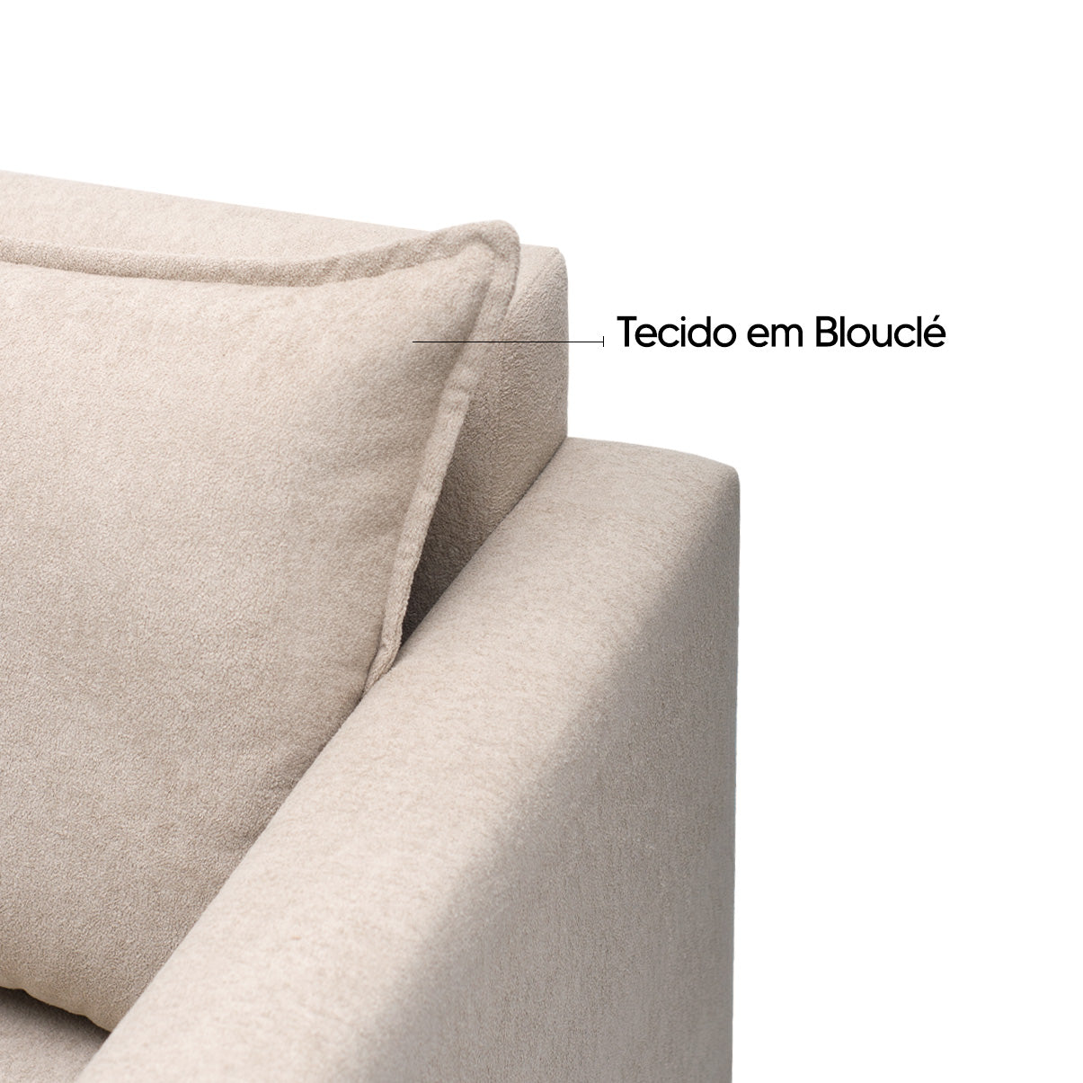 Sofá 3 Lugares Classic Tecido Linho com 2 Almofadas 2m Estrutura em Madeira de Eucalipto