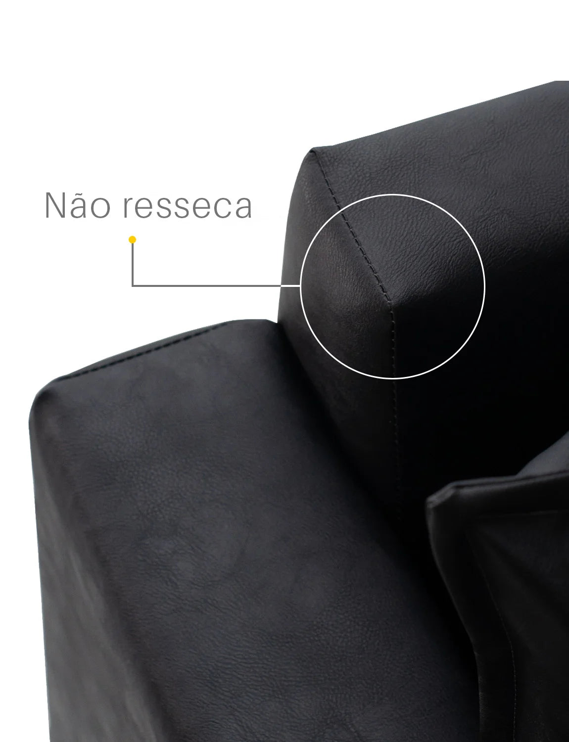Sofá 3 Lugares Classic Corino com 2 Almofadas 2m Estrutura em Madeira de Eucalipto