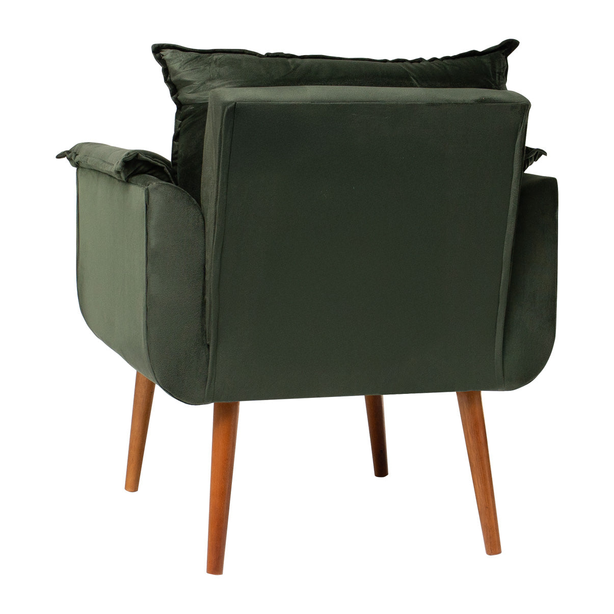Poltrona Silicia com Pés Palito em Madeira de Eucalipto e Estofado em Tecido Deluxe – Design Elegante