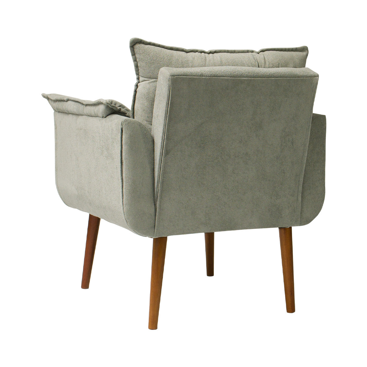 Poltrona Silicia com Pés Palito em Madeira de Eucalipto e Estofado em Tecido Deluxe – Design Elegante