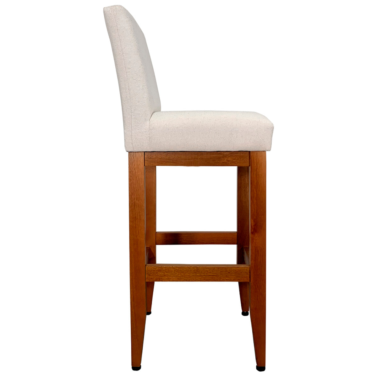 Banqueta Alta Jade Estofada com Estrutura de Madeira Maciça e Assento em Espuma D23 - Encosto Estofado e Altura Ideal para Bancadas Compactas