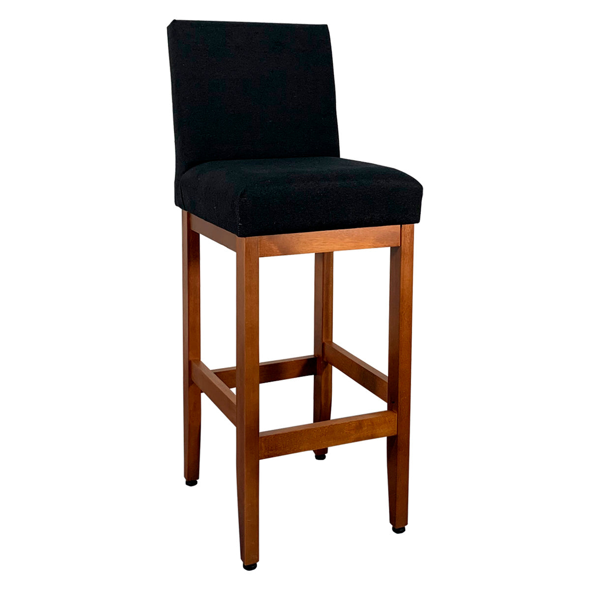 Banqueta Alta Jade Estofada com Estrutura de Madeira Maciça e Assento em Espuma D23 - Encosto Estofado e Altura Ideal para Bancadas Compactas