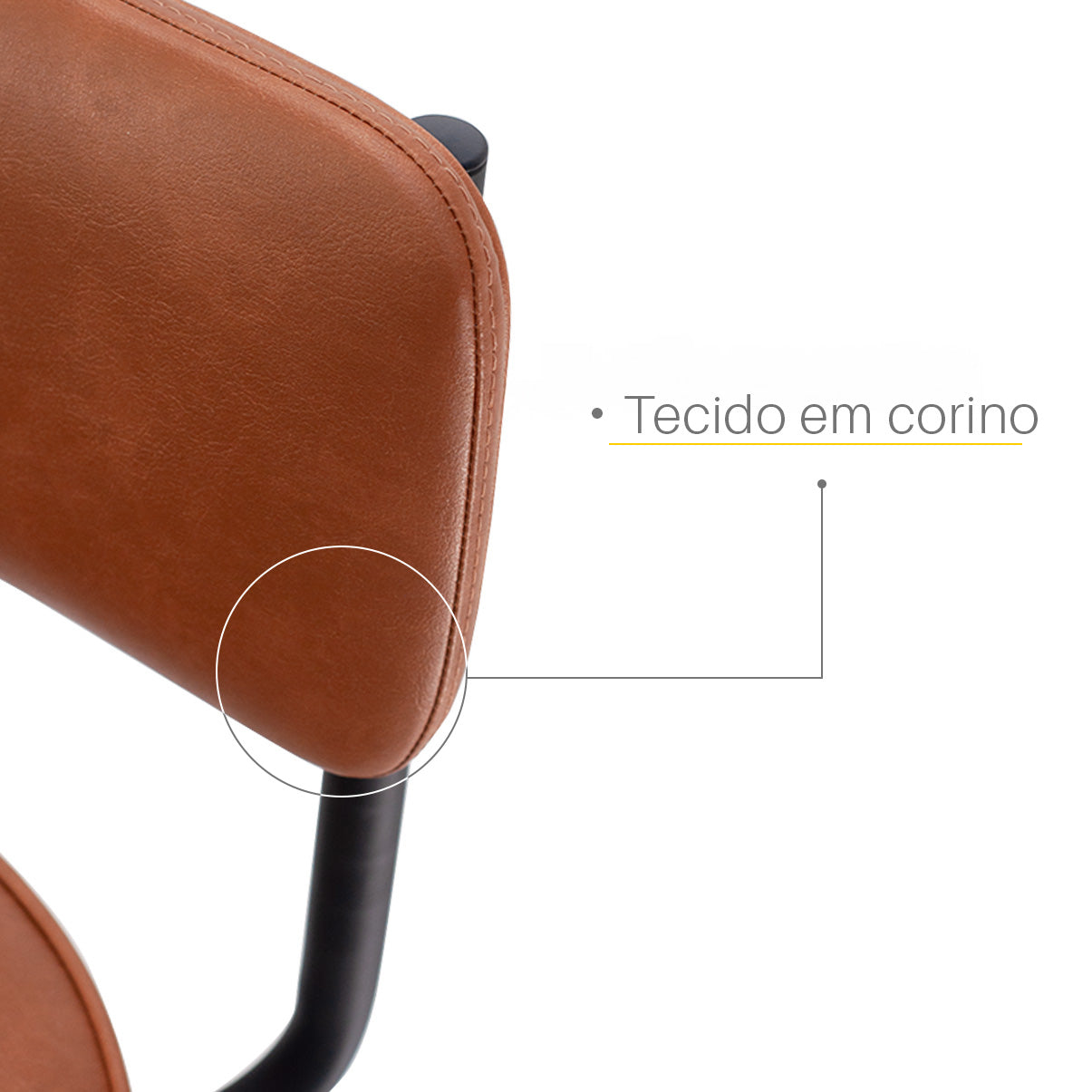 Kit 2 Banquetas Altas Giratórias Nala em aço com descanso de pés, ideal para cozinha, bancada e área gourmet