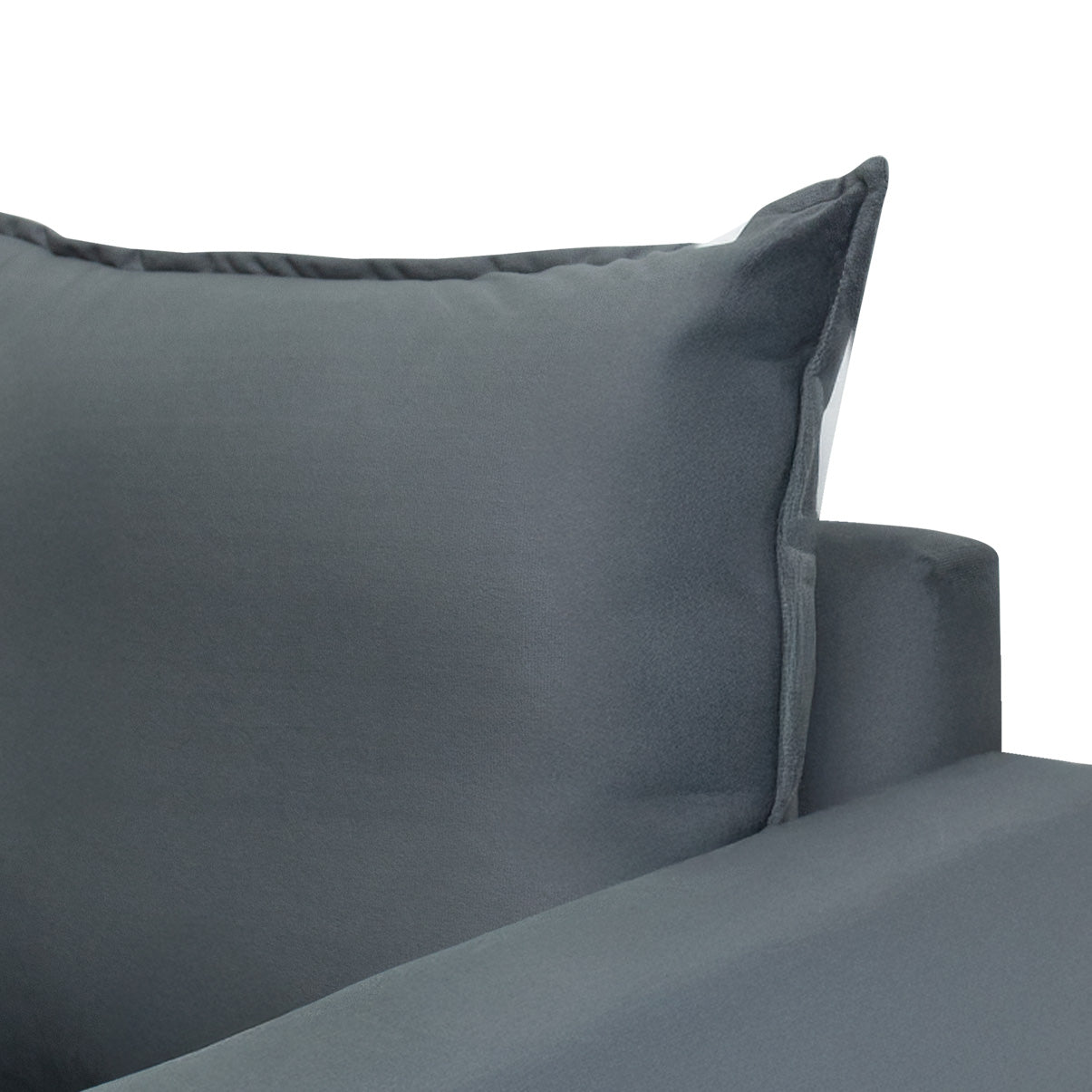Poltrona Classic Estofada em Linho com Estrutura de Madeira Eucalipto, Almofada Removível e Pés com Requadro – Conforto e Durabilidade