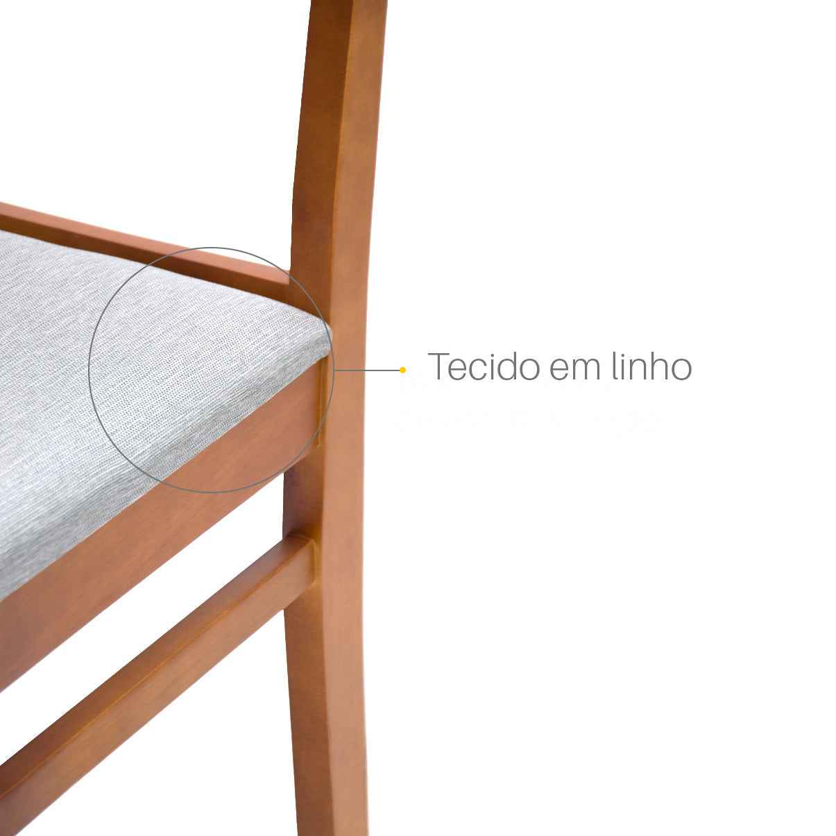 Kit Conjunto Cadeiras de jantar em madeira com estofado confortável, ideal para salas modernas. Acabamento em verniz UV e estrutura resistente de alta qualidade.