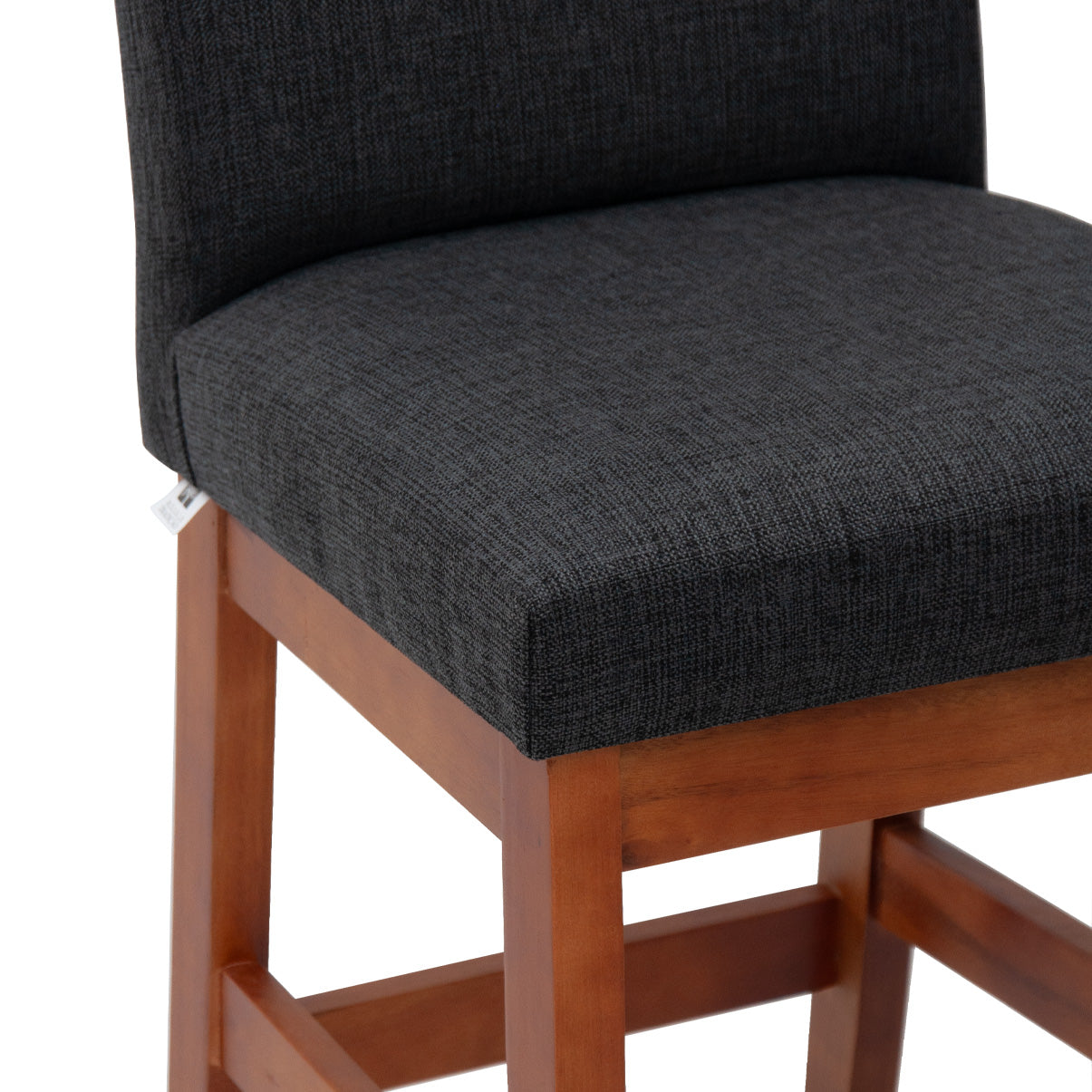 Banqueta Rubi Baixa Estofada em Tecido Linho com Estrutura de Madeira Maciça - Ideal para Mesas e Bancadas Compactas