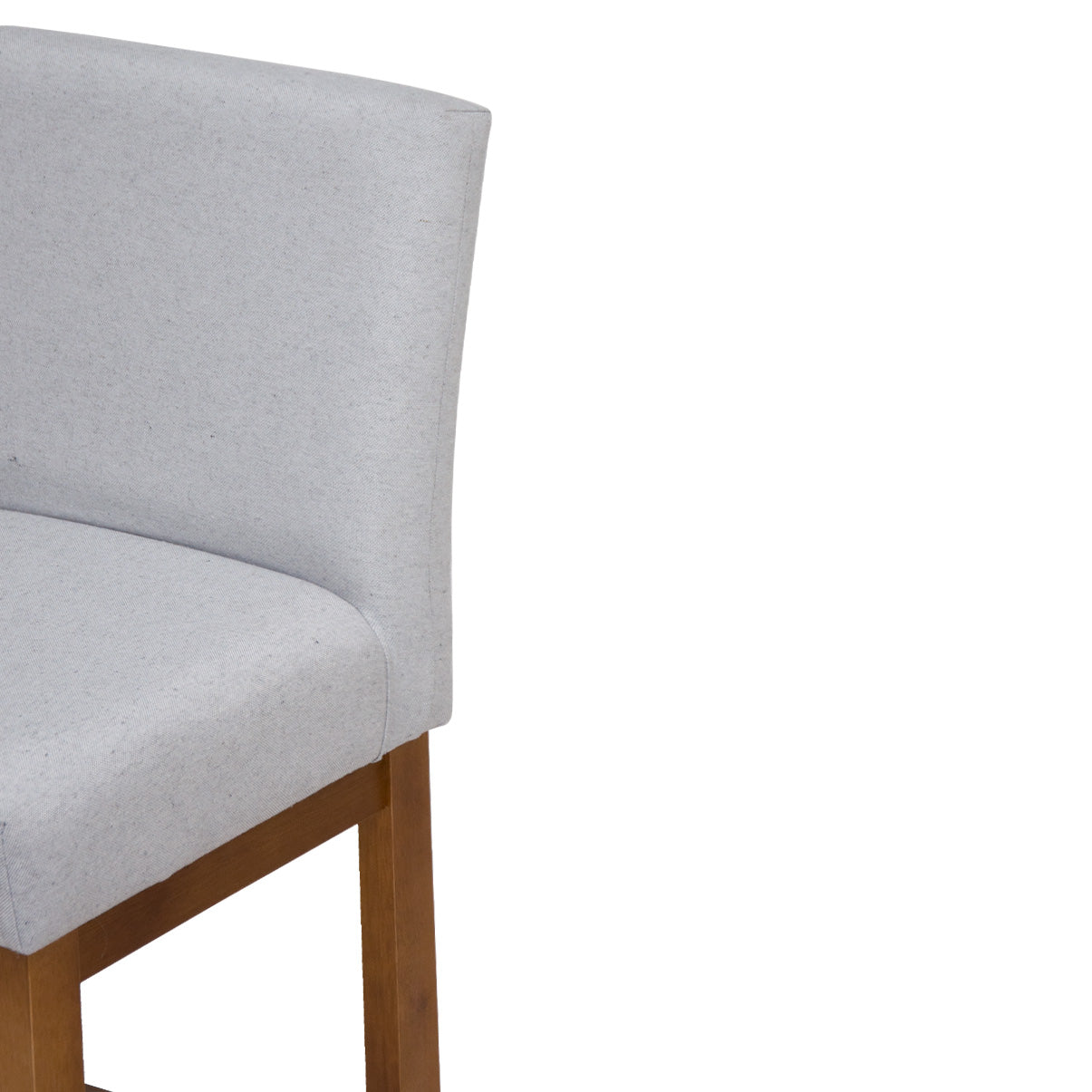Banqueta Baixa Jade Estofada com Estrutura de Madeira Maciça e Assento em Espuma D23 - Encosto Estofado e Altura Ideal para Bancadas Compactas