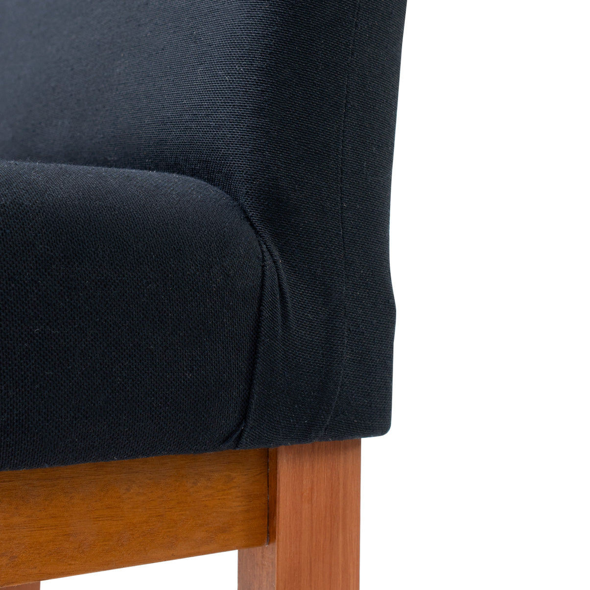 2 Banquetas Safira com Assento Estofado em Tecido Linho e Estrutura de Madeira Maciça – Com Encosto e Apoio para os Pés, Altura 104 cm para Bancadas Altas