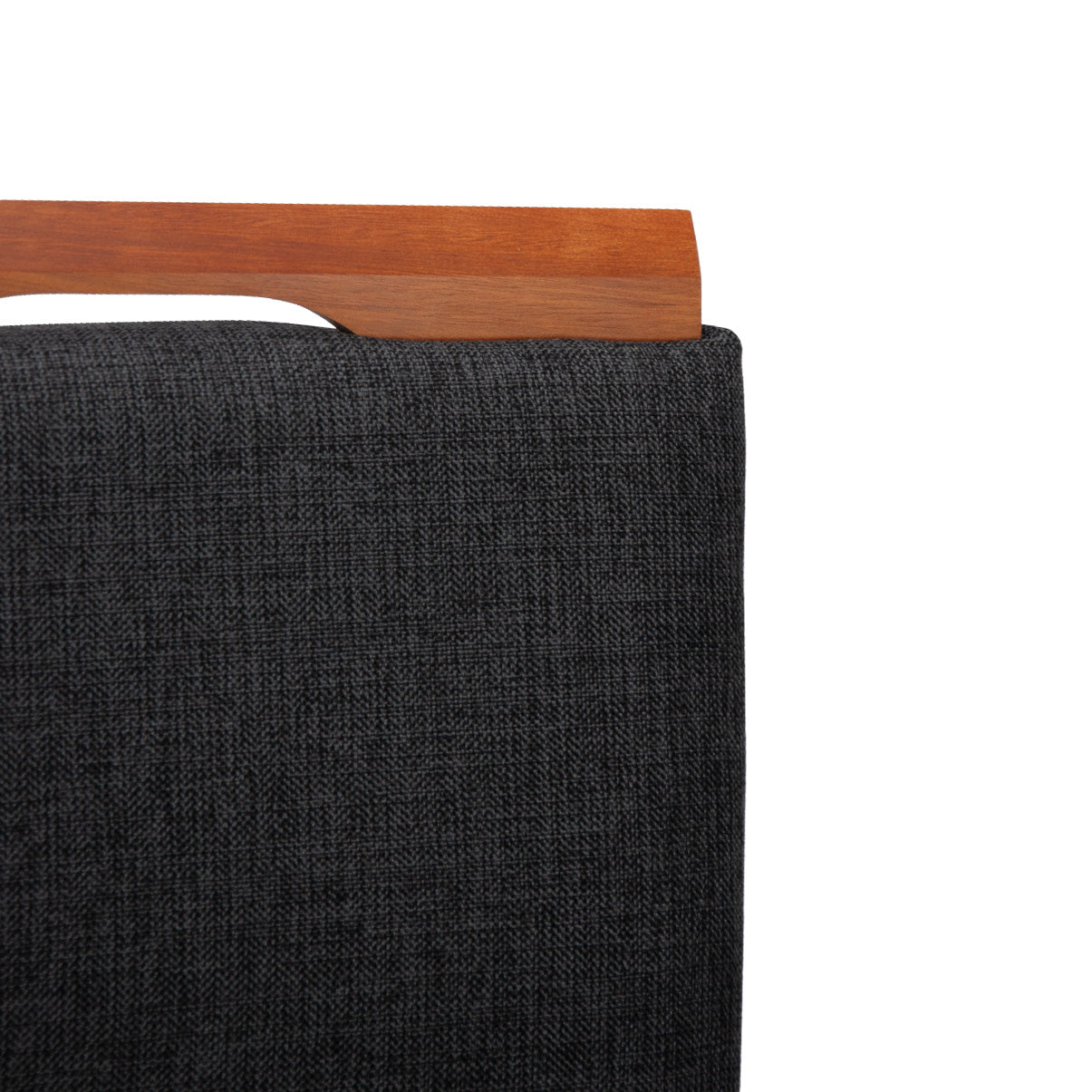 Banqueta Rubi Baixa Estofada em Tecido Linho com Estrutura de Madeira Maciça - Ideal para Mesas e Bancadas Compactas