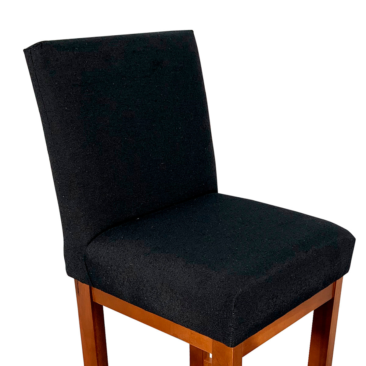 Banqueta Alta Jade Estofada com Estrutura de Madeira Maciça e Assento em Espuma D23 - Encosto Estofado e Altura Ideal para Bancadas Compactas