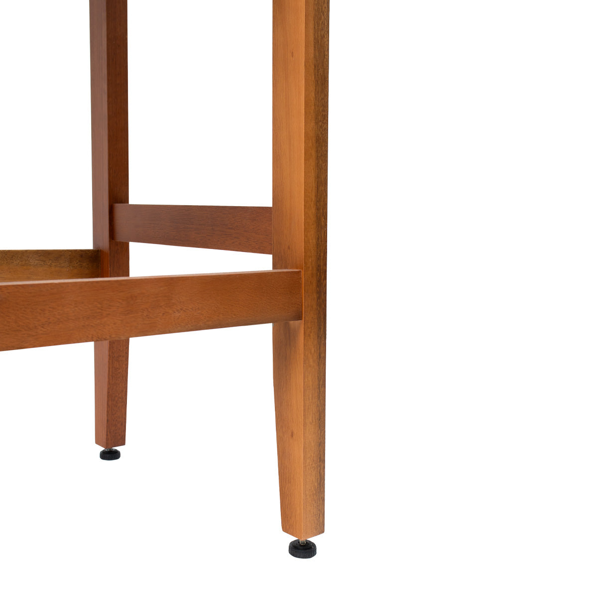 2 Banquetas Safira com Assento Estofado em Tecido Linho e Estrutura de Madeira Maciça – Com Encosto e Apoio para os Pés, Altura 104 cm para Bancadas Altas