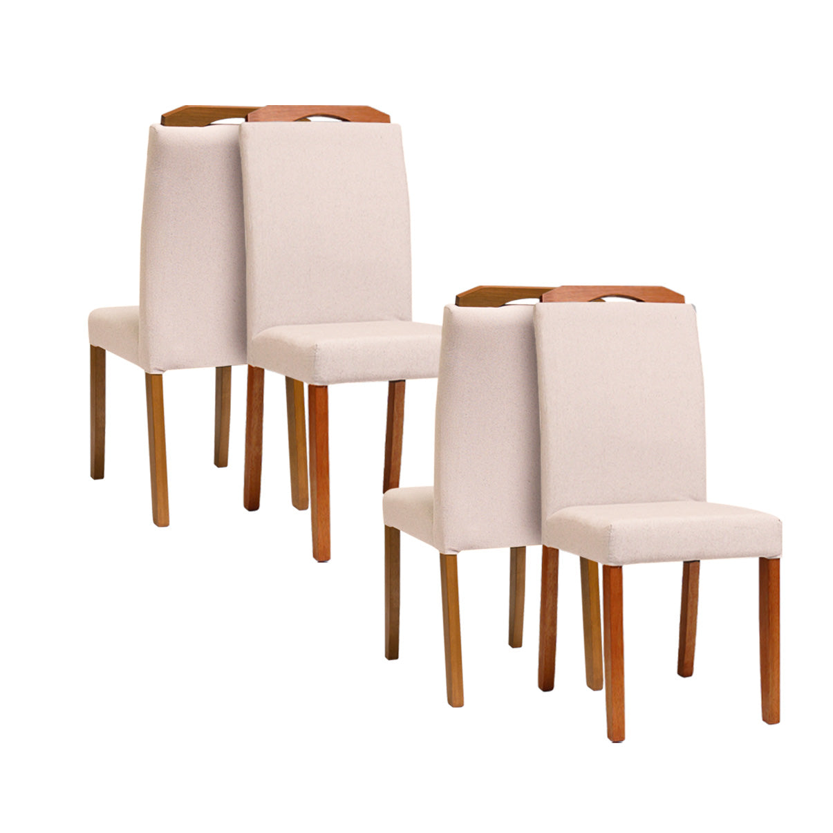 Kit com 2 Cadeiras Alice com Estrutura em Madeira e Assento Estofado – Design Elegante para Sala de Jantar e Ambientes M