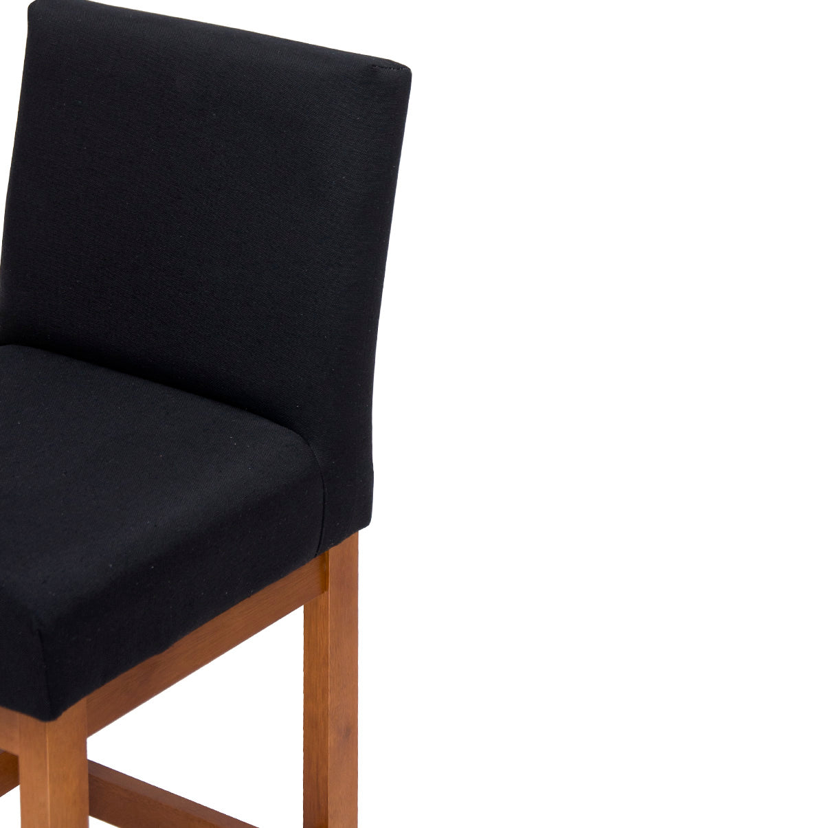 Banqueta Baixa Jade Estofada com Estrutura de Madeira Maciça e Assento em Espuma D23 - Encosto Estofado e Altura Ideal para Bancadas Compactas