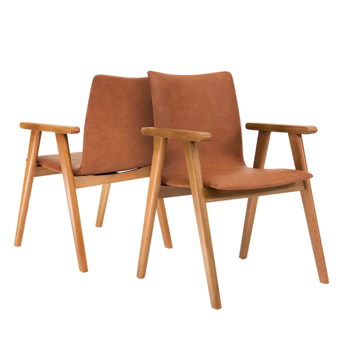 Kit 2 Cadeiras Escandinava Ergonomicas Lisboa em Courino