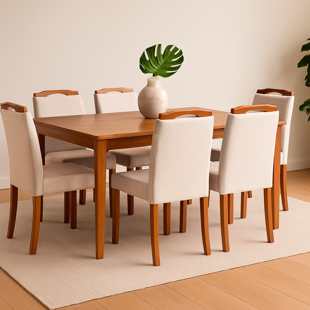 Kit com 2 Cadeiras Alice com Estrutura em Madeira e Assento Estofado – Design Elegante para Sala de Jantar e Ambientes M
