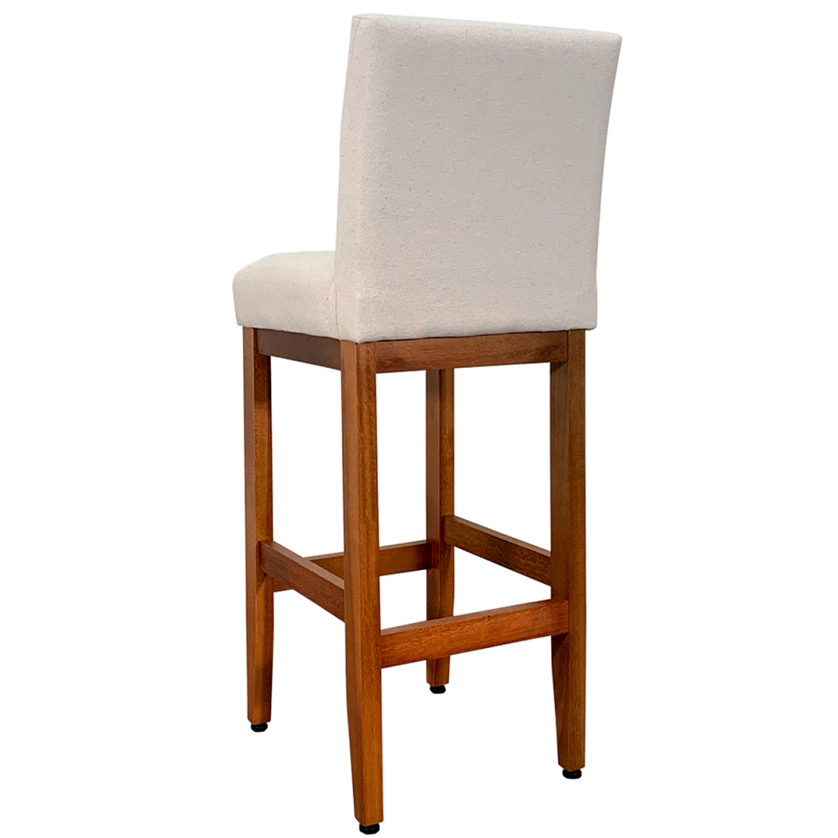 Banqueta Alta Jade Estofada com Estrutura de Madeira Maciça e Assento em Espuma D23 - Encosto Estofado e Altura Ideal para Bancadas Compactas