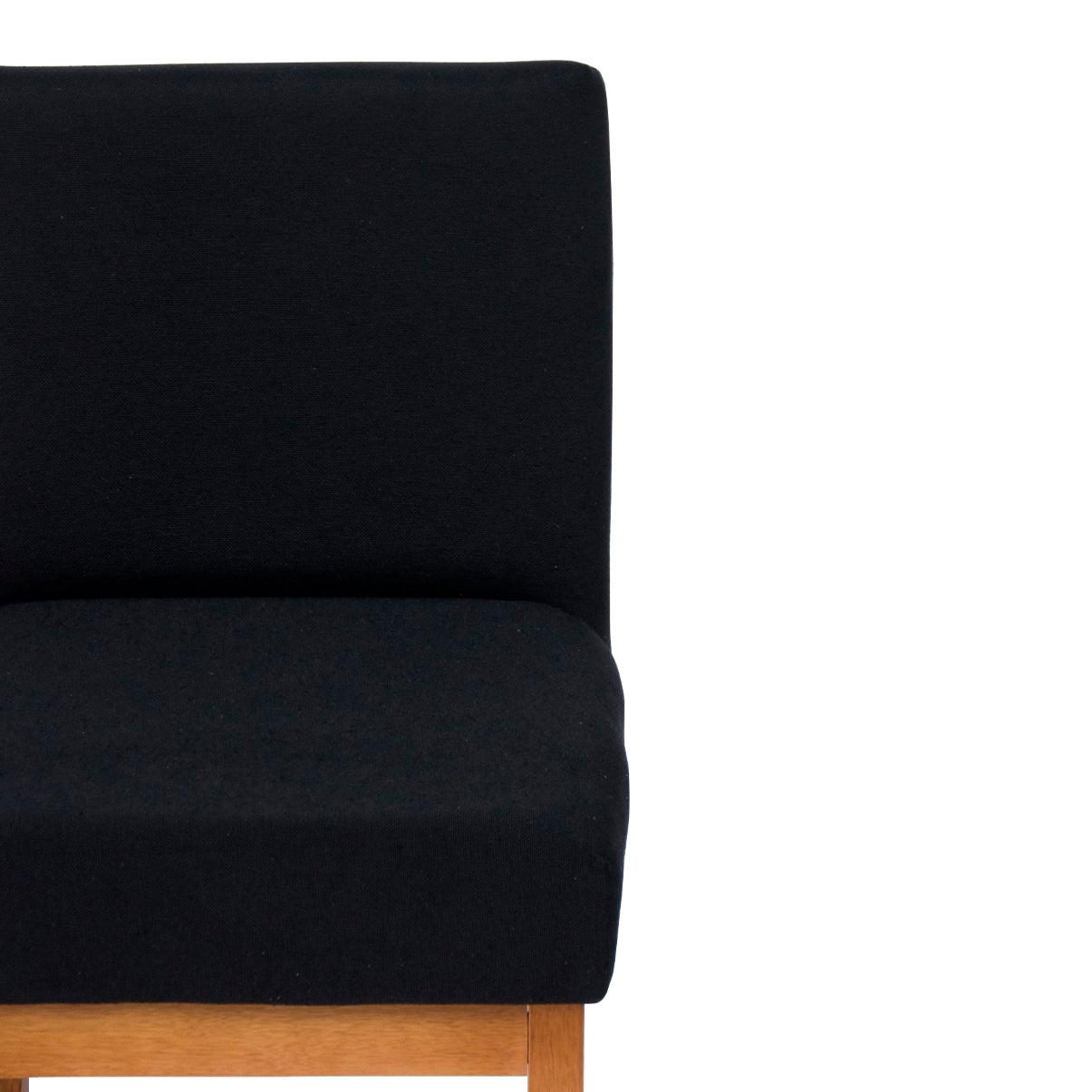 Banqueta Baixa Jade Estofada com Estrutura de Madeira Maciça e Assento em Espuma D23 - Encosto Estofado e Altura Ideal para Bancadas Compactas