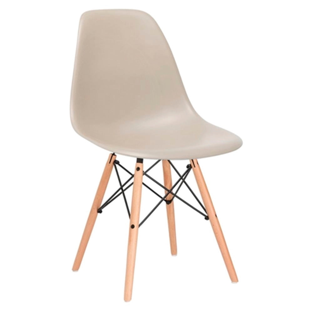 Cadeira Eifel Design Moderno em Polipropileno com Base de Madeira de Faia e Estrutura Metálica – 81x46 cm