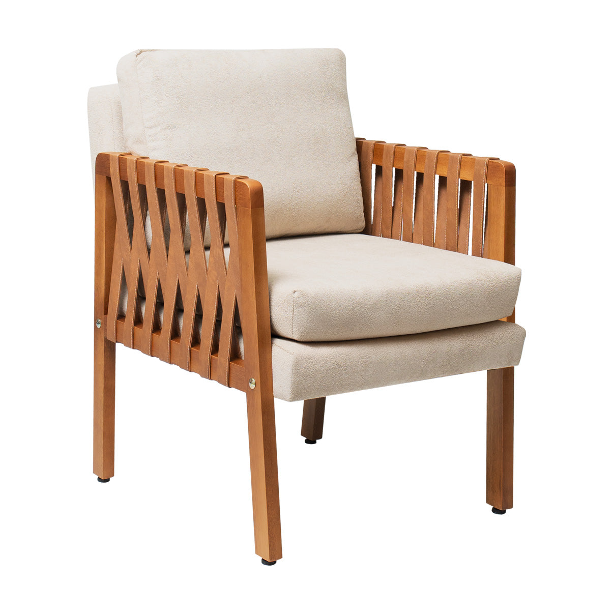 Kit 2 Poltronas Cordova em Madeira Maciça Eucalipto Estofada com Fibra de Silicone – Design Moderno e Conforto para Sala, Escritório ou Recepção