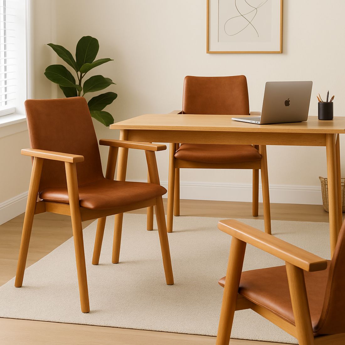 Kit 2 Cadeiras Escandinava Ergonomicas Lisboa em Courino