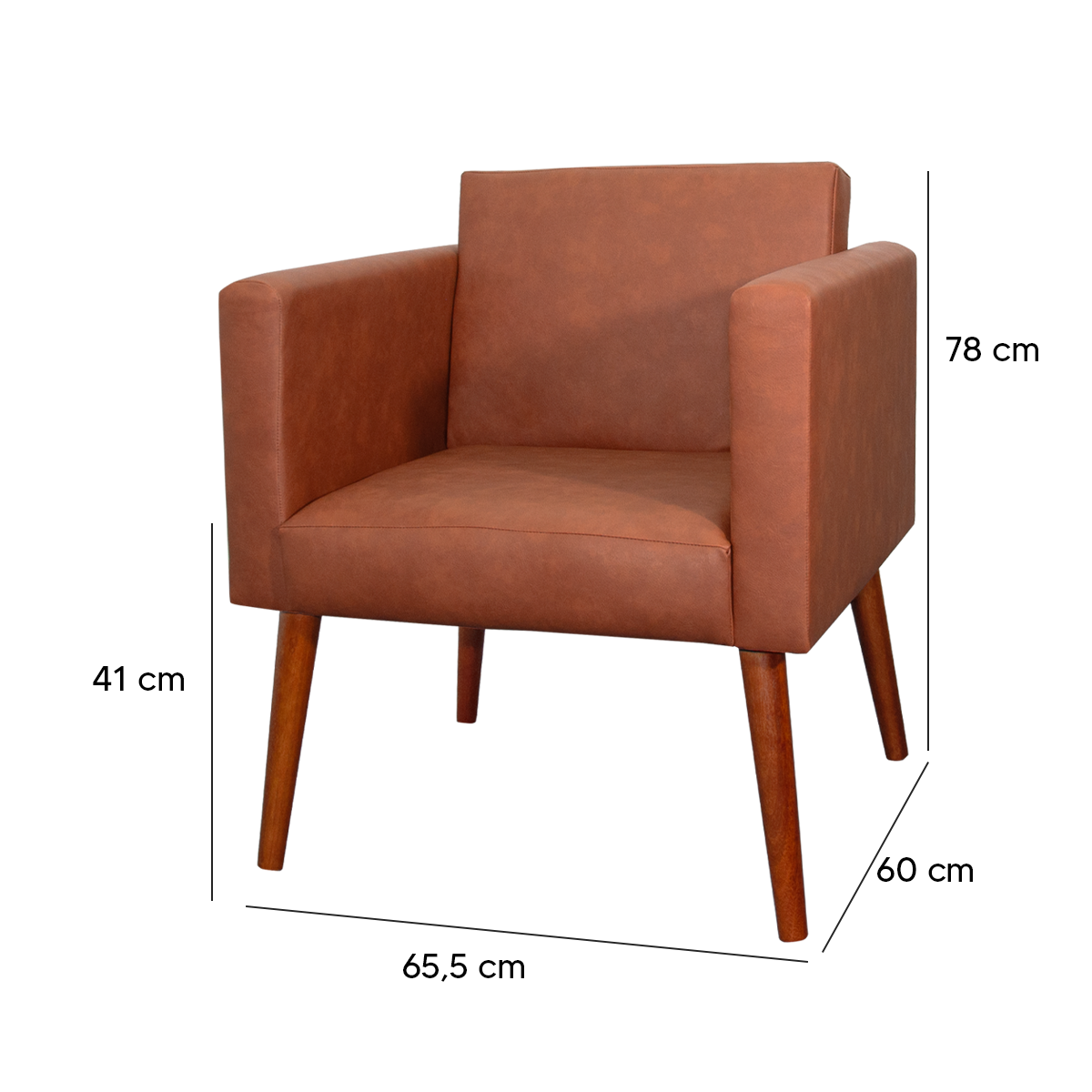 Poltrona Orion Estofada com Estrutura em Madeira de Eucalipto e Enchimento de Espuma