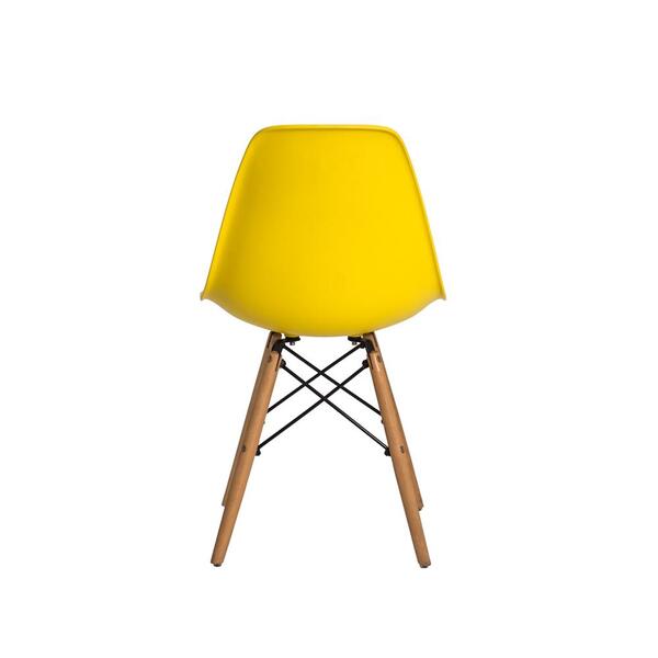 Cadeira Eifel Design Moderno em Polipropileno com Base de Madeira de Faia e Estrutura Metálica – 81x46 cm