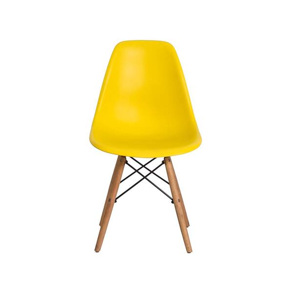 Cadeira Eifel Design Moderno em Polipropileno com Base de Madeira de Faia e Estrutura Metálica – 81x46 cm