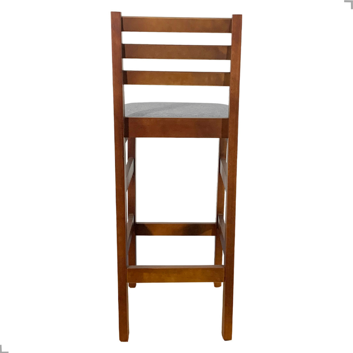 Banqueta Bistrô Estofada em Tecido Linho com Estrutura de Madeira Maciça – Ideal para Bancada Alta