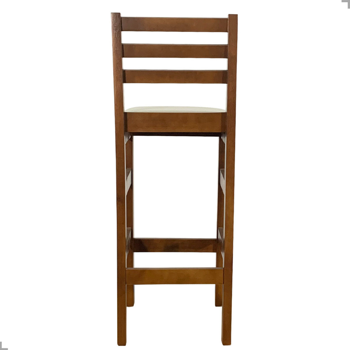 Banqueta Bistrô Estofada em Tecido Linho com Estrutura de Madeira Maciça – Ideal para Bancada Alta