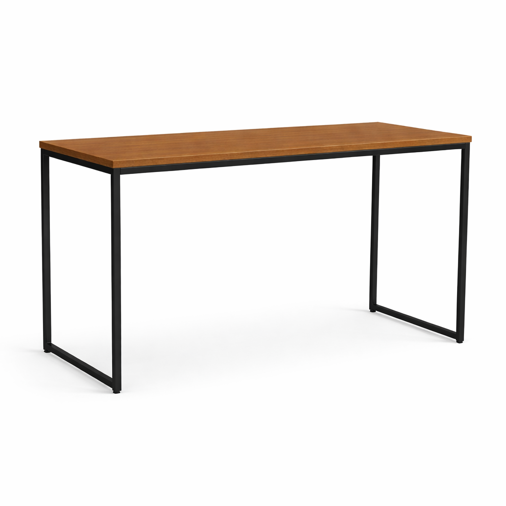 Mesa Escrivaninha Industrial 136cm Canela e Preto Fosco