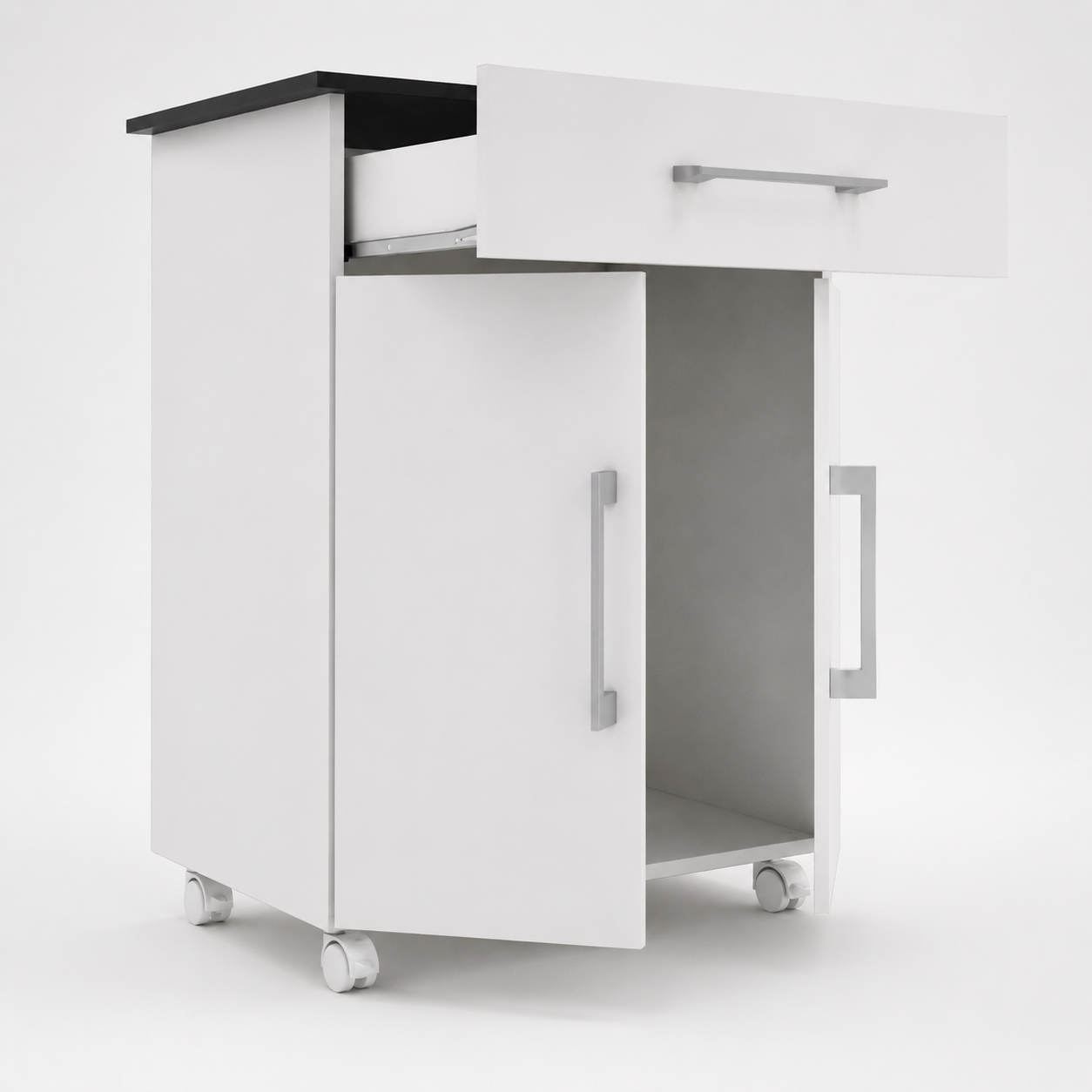 Balcão de Cozinha Multiuso com 2 Portas, 1 Gaveta e Rodízios 75 cm - imagem 4