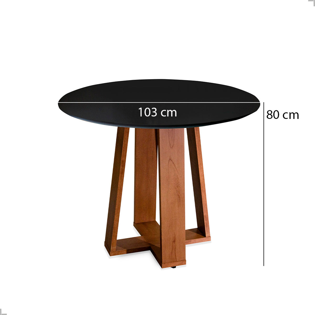 Mesa de Jantar 4 Lugares Redonda em MDF Athenas