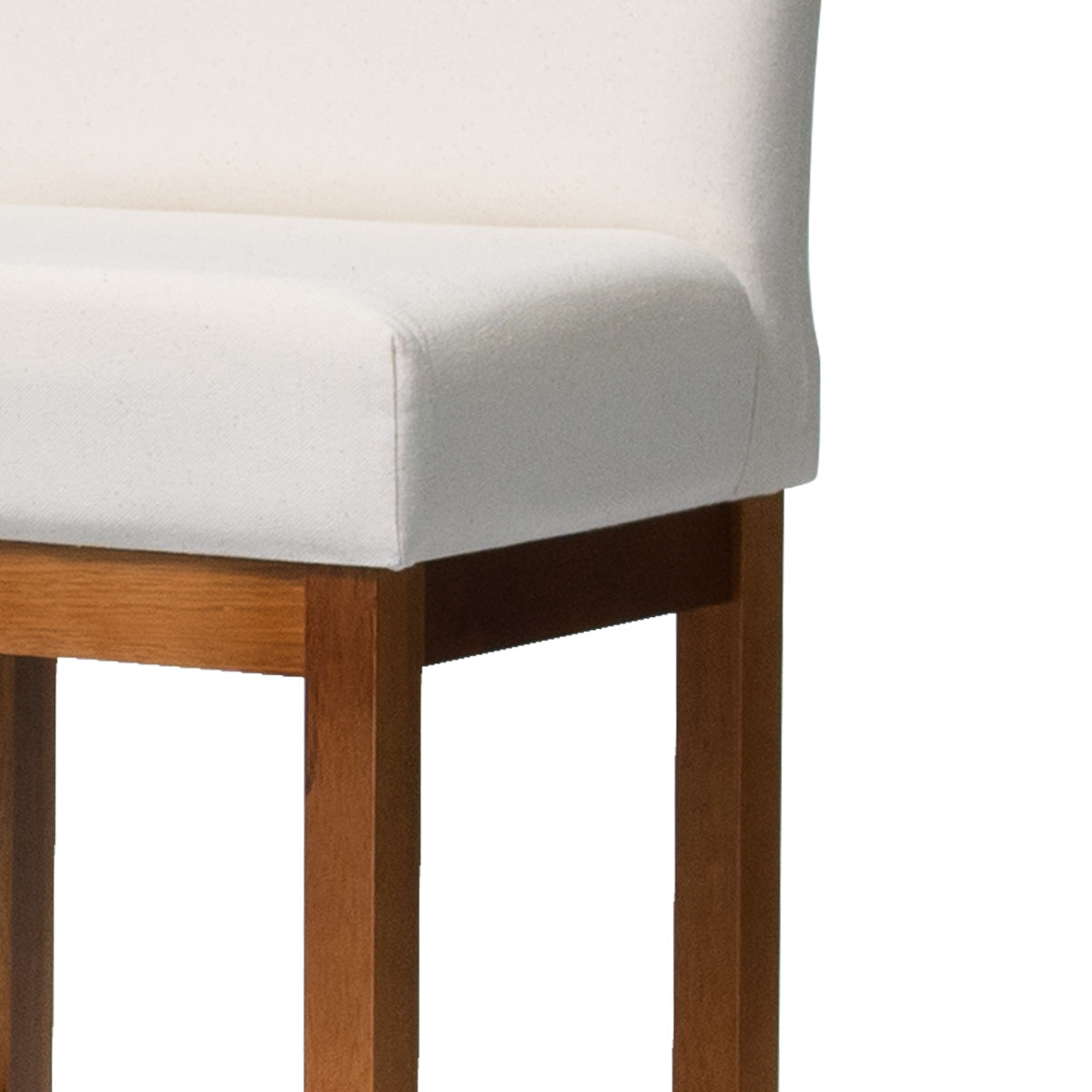 Kit 2 Banquetas Safira com Assento Estofado em Tecido Linho e Estrutura de Madeira Maciça – Com Encosto e Apoio para os Pés, Altura 91,5 cm para Bancadas Baixas