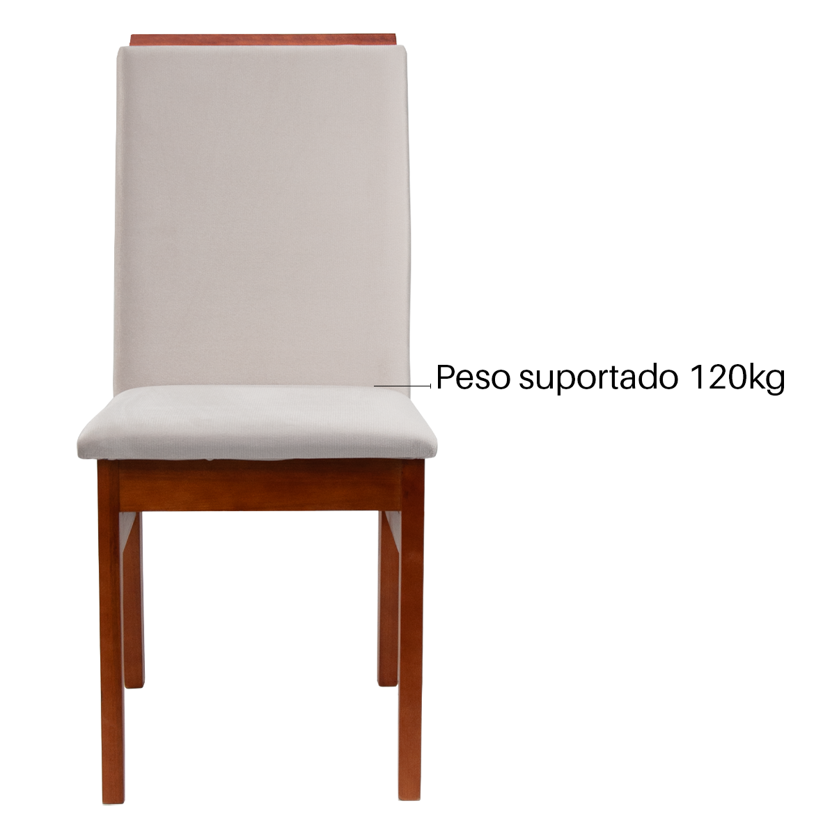 Kit com 4 Cadeiras Veneza com Assento em Tecido Linho, Estrutura em Madeira de Eucalipto e Espuma D20
