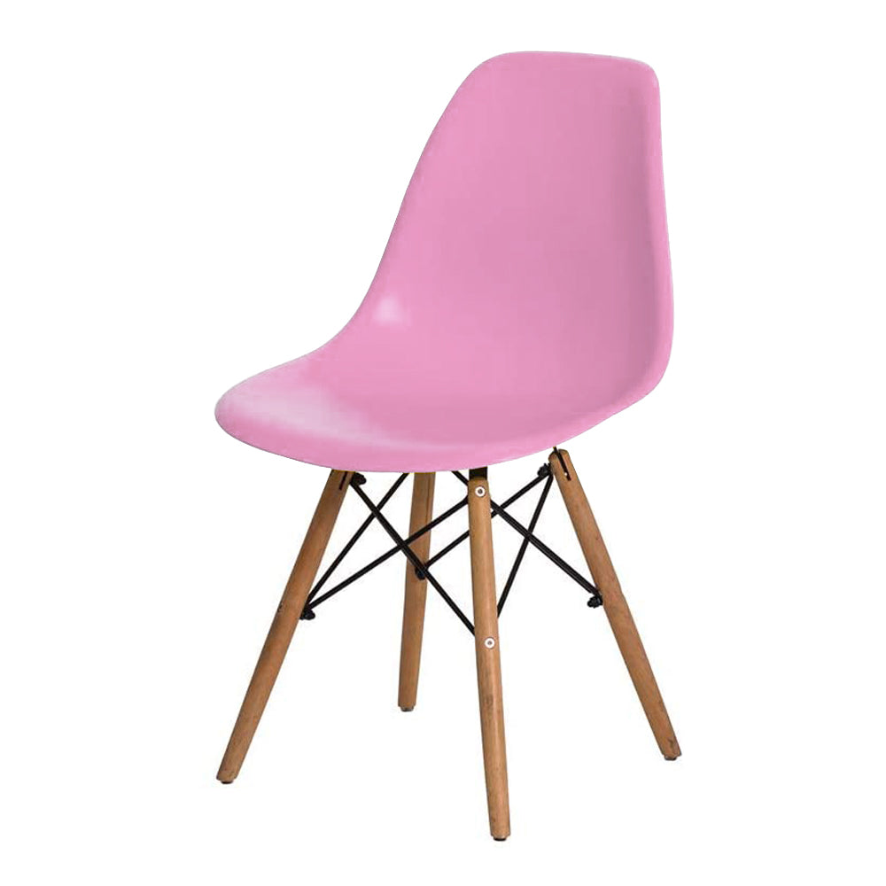 Cadeira Eifel Design Moderno em Polipropileno com Base de Madeira de Faia e Estrutura Metálica – 81x46 cm
