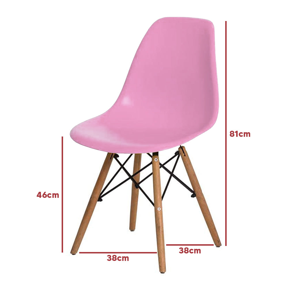 Cadeira Eifel Design Moderno em Polipropileno com Base de Madeira de Faia e Estrutura Metálica – 81x46 cm