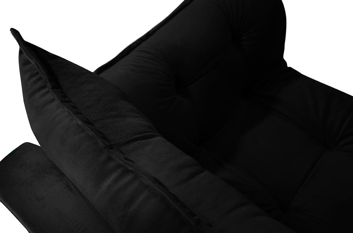 Poltrona Silicia com Pés Palito em Madeira de Eucalipto e Estofado em Tecido Deluxe – Design Elegante