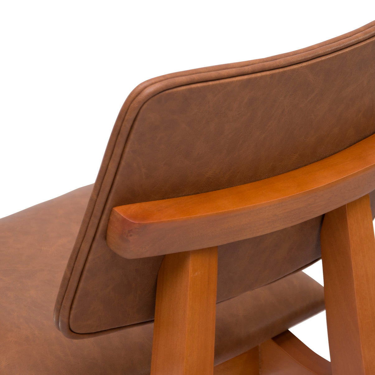 Banqueta Alta Madri com Estrutura em Madeira Maciça e Assento Estofado – Encosto Ergonômico e Altura Ideal para Bancadas Gourmet ou Cozinhas Americanas