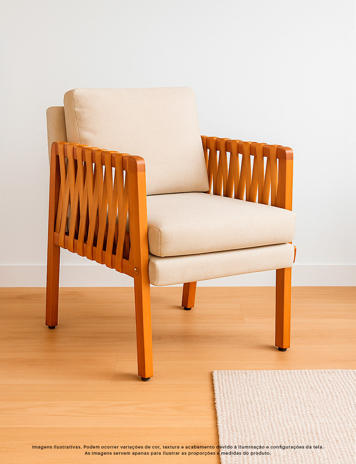 Kit 2 Poltronas Cordova em Madeira Maciça Eucalipto Estofada com Fibra de Silicone – Design Moderno e Conforto para Sala, Escritório ou Recepção