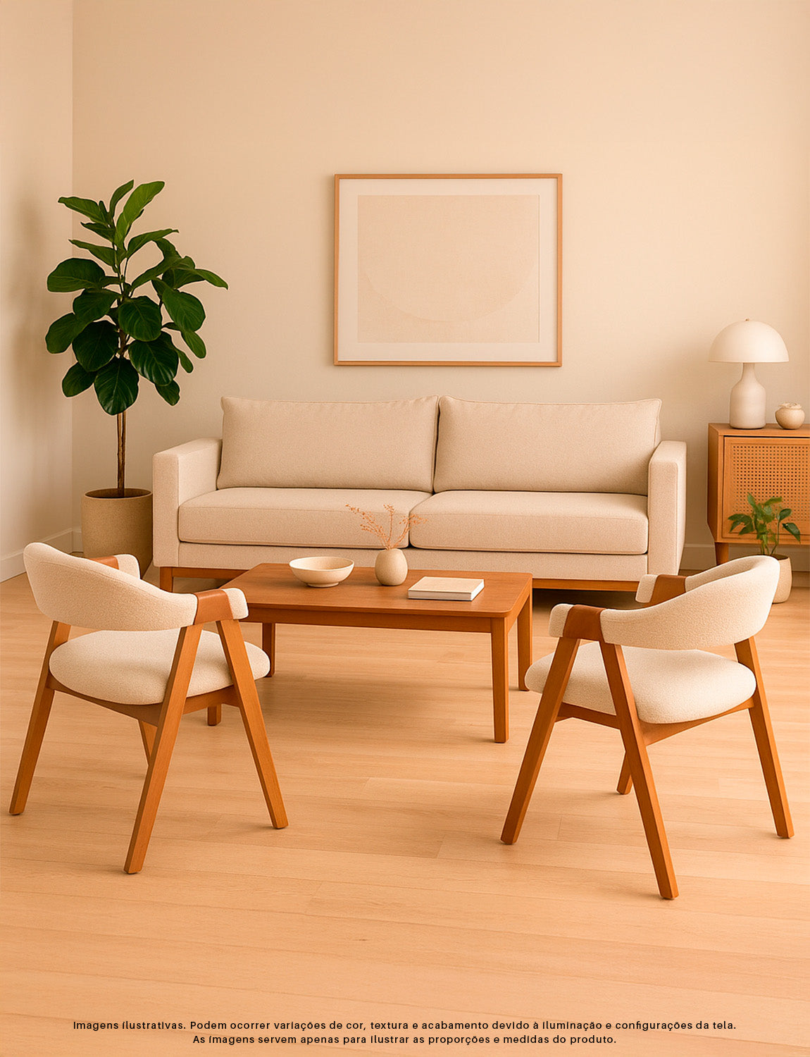 Kit 2 Poltronas Escandinava Decorativas Malaga Estofada