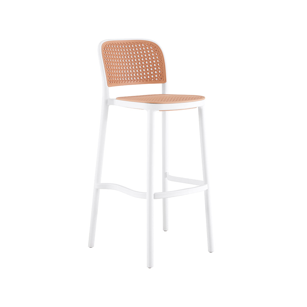 Banqueta Lia com Encosto em Polipropileno para Área Externa – Ideal para Bancadas Gourmet, Varandas, Pub Bar e Ambientes Externos Cobertos