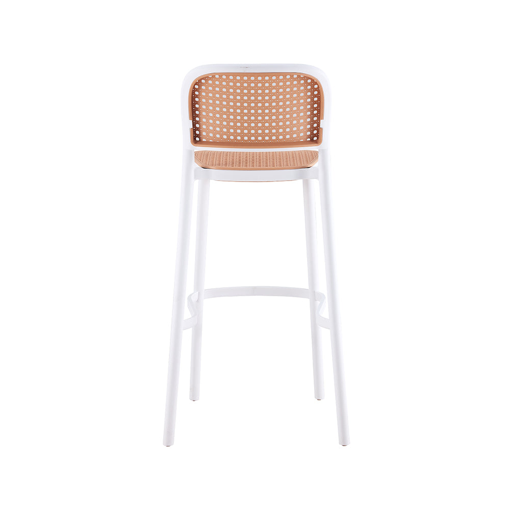 Banqueta Lia com Encosto em Polipropileno para Área Externa – Ideal para Bancadas Gourmet, Varandas, Pub Bar e Ambientes Externos Cobertos