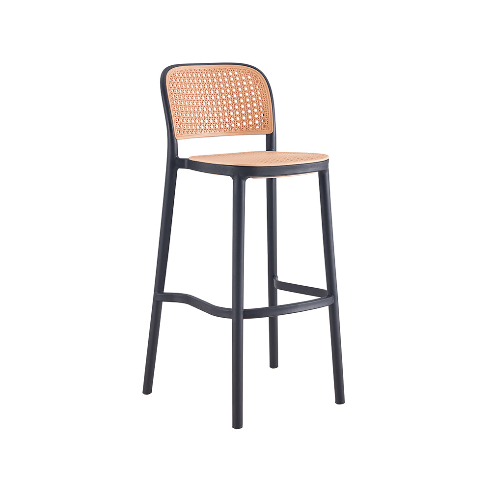 Banqueta Lia com Encosto em Polipropileno para Área Externa – Ideal para Bancadas Gourmet, Varandas, Pub Bar e Ambientes Externos Cobertos