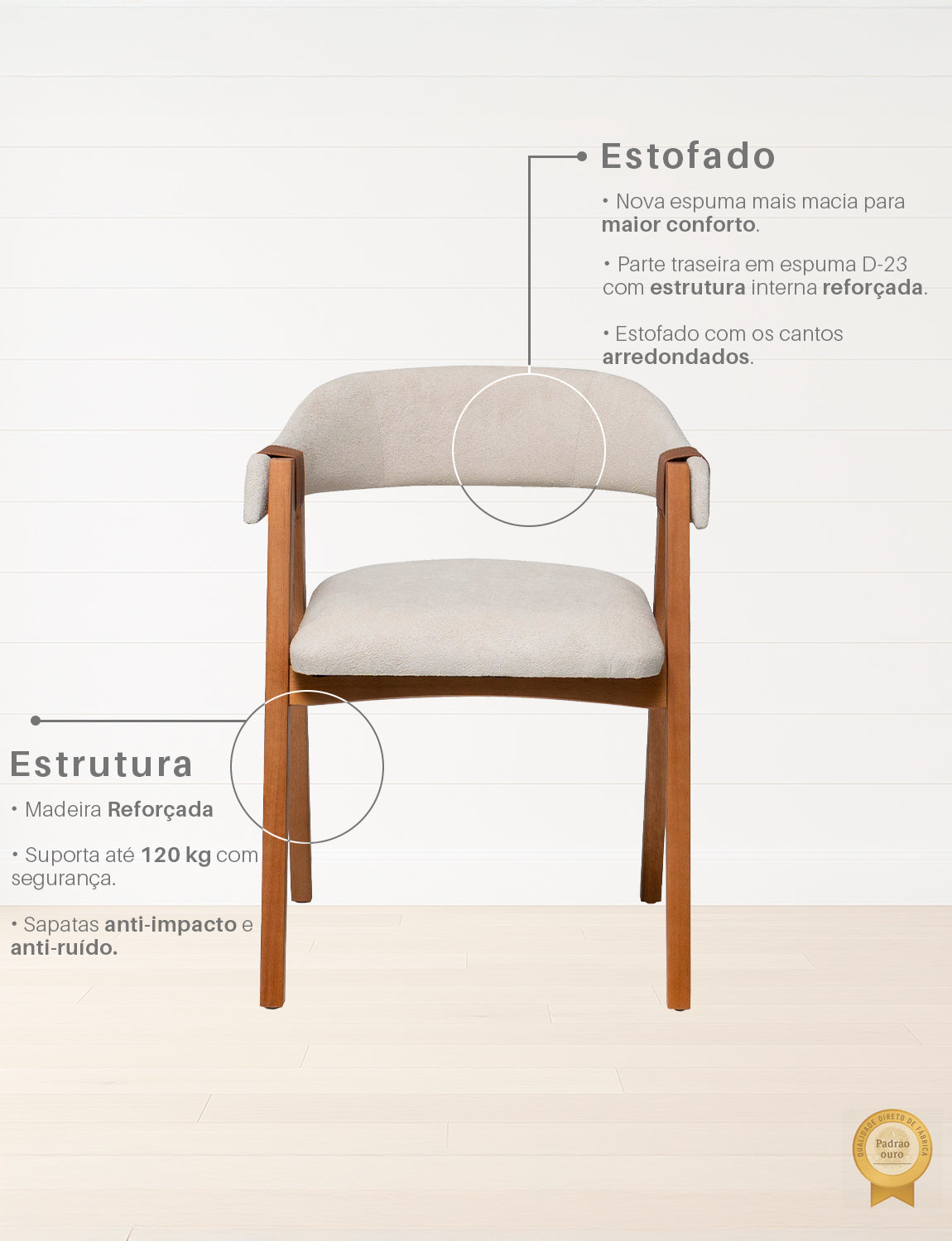 Kit 2 Poltronas Escandinava Decorativas Malaga Estofada