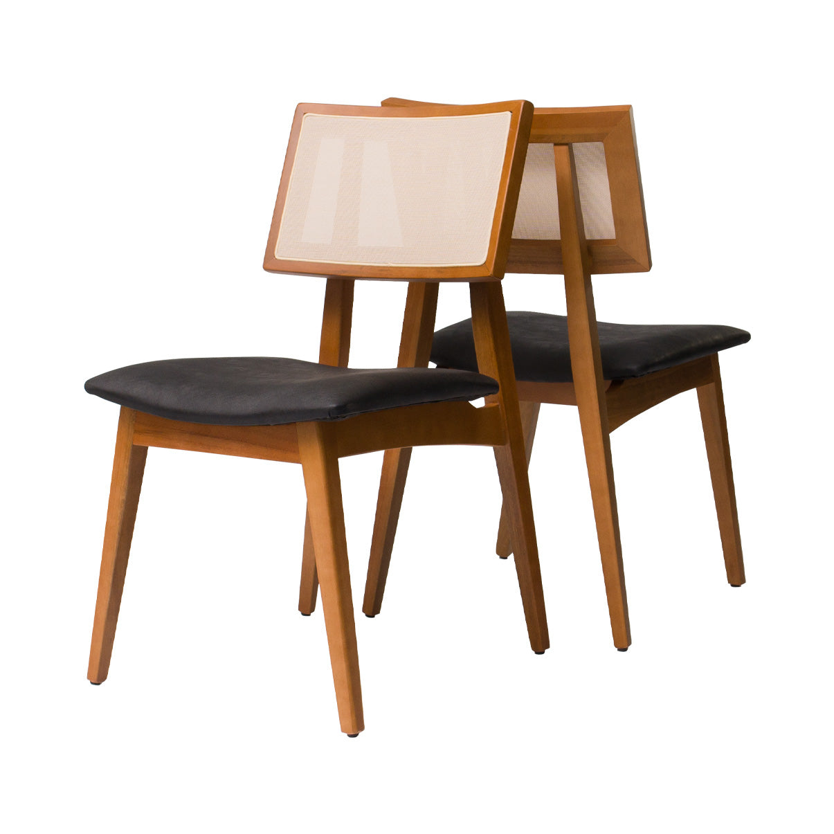 Cadeira Ayla com Estrutura em Madeira Nogueira e Design Contemporâneo – Estofada para Sala de Jantar ou Espaços Sofisticados