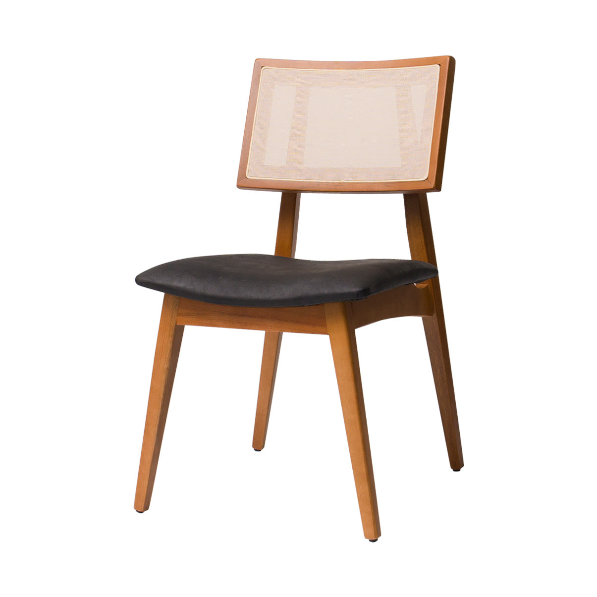 Cadeira Ayla com Estrutura em Madeira Nogueira e Design Contemporâneo – Estofada para Sala de Jantar ou Espaços Sofisticados