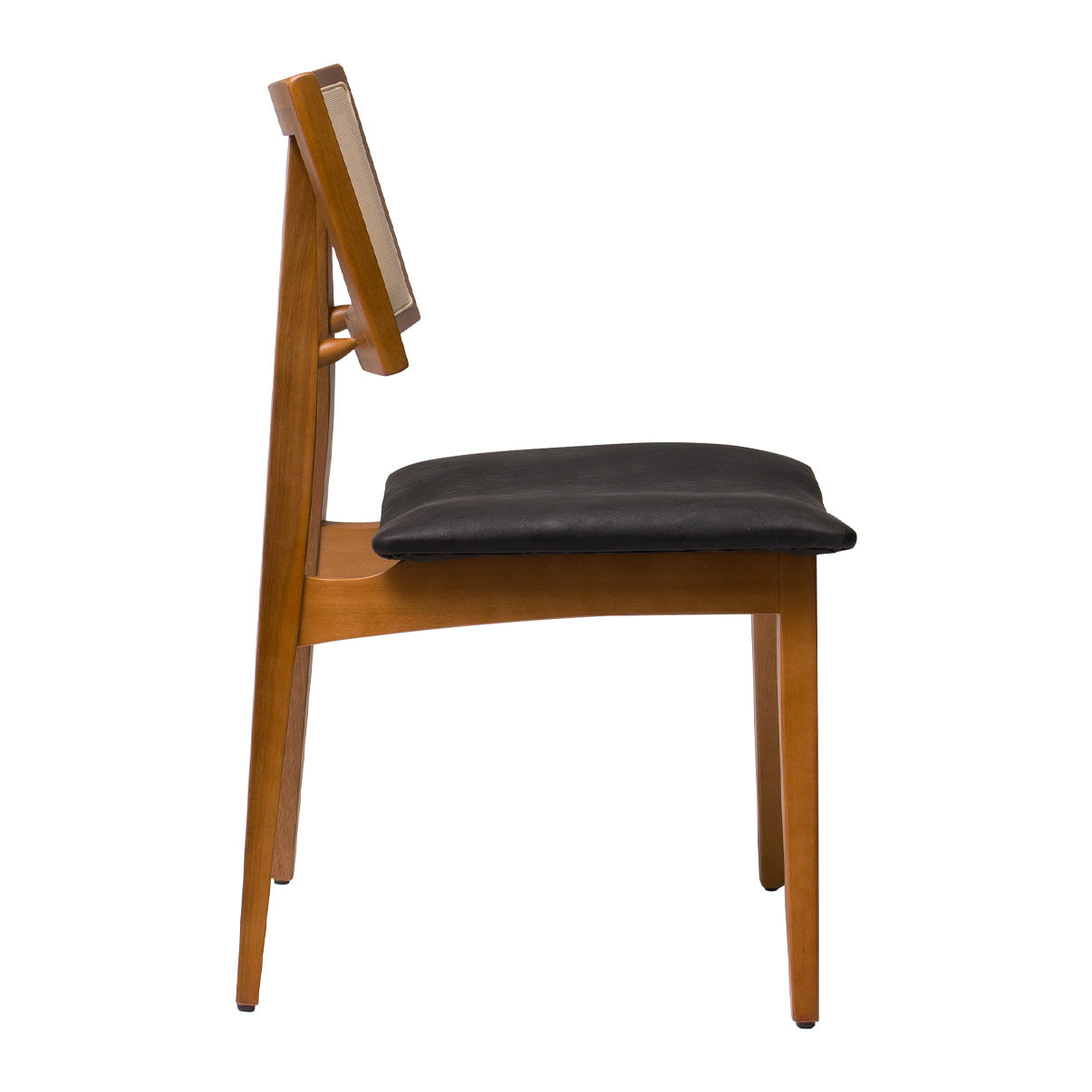 Cadeira Ayla com Estrutura em Madeira Nogueira e Design Contemporâneo – Estofada para Sala de Jantar ou Espaços Sofisticados