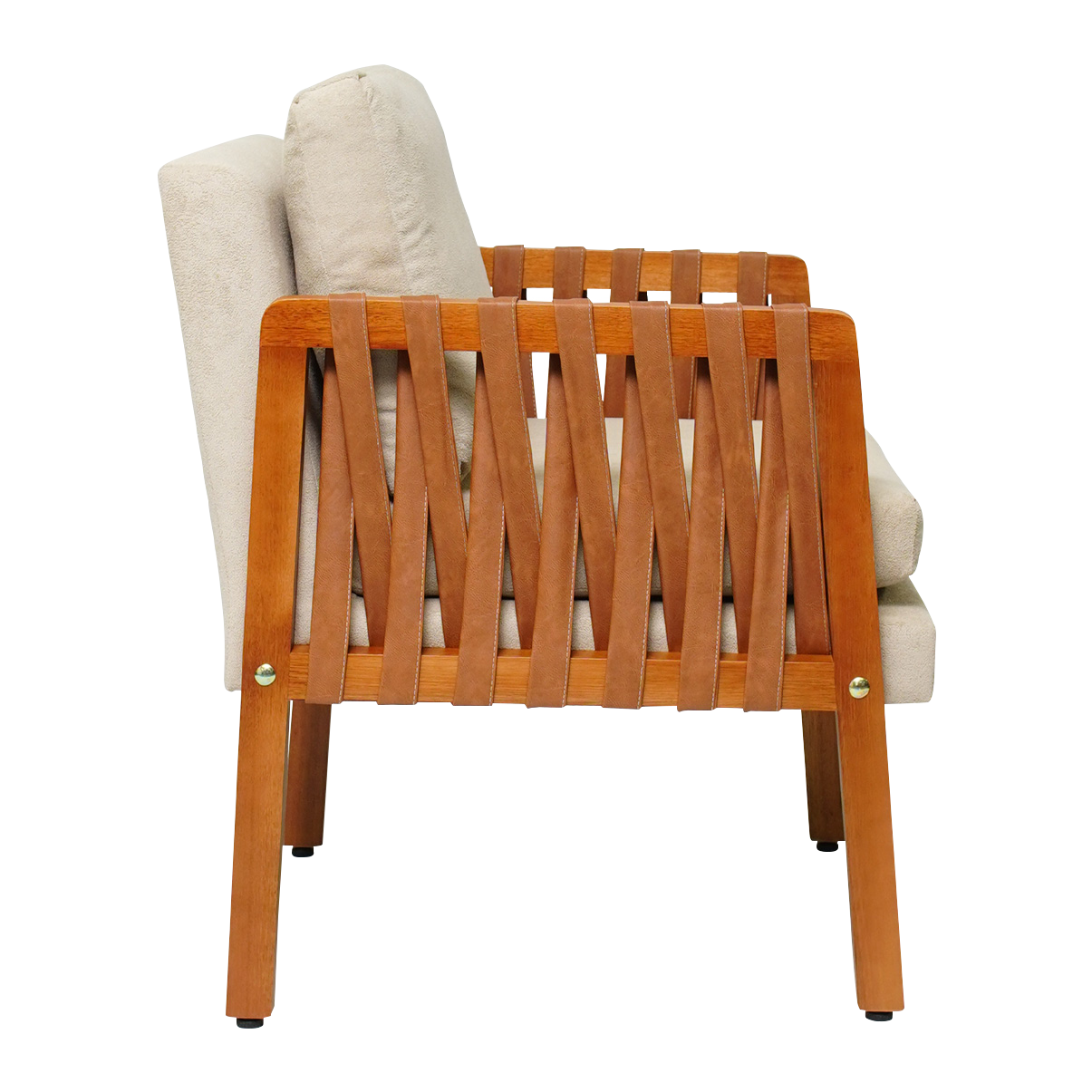 Kit 2 Poltronas Cordova em Madeira Maciça Eucalipto Estofada com Fibra de Silicone – Design Moderno e Conforto para Sala, Escritório ou Recepção